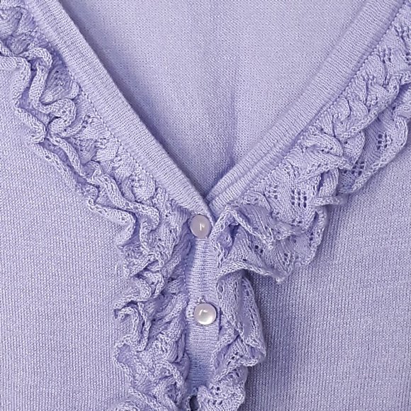 Lightweight ruffle trim cardigan 🧾 - Picture 4 of 12